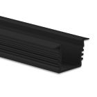 LED Einbauprofil Midi12, Aluminium schwarz RAL 9005, 200cm