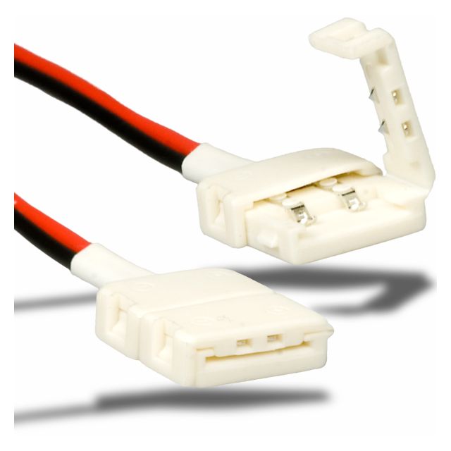 Clip-Kabelverbinder, weiß, 2-polig, für 12mm breite LED Streifen