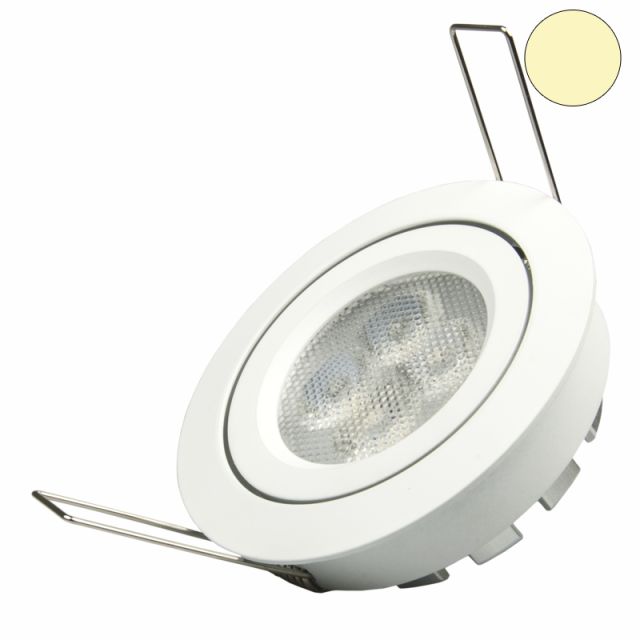 LED Einbaustrahler, 8W, 72°, weiß, rund, warmweiß, dimmbar