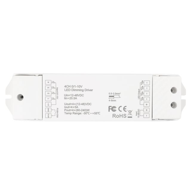 SERRI 1xPush/4x1-10V Input PWM-Controller, 4 Kanal, 12-48V/DC, 4x5A