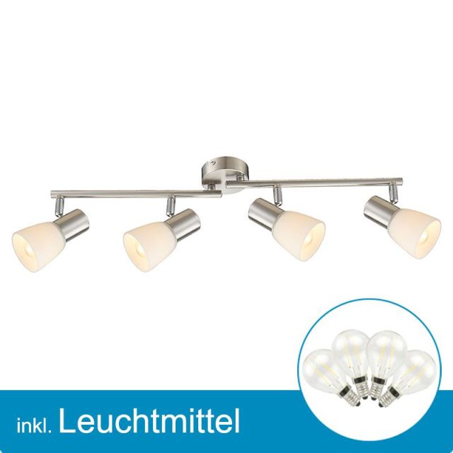 LED Strahler nickel matt mit Leuchtmittel E14- 2 Watt- warmweiss