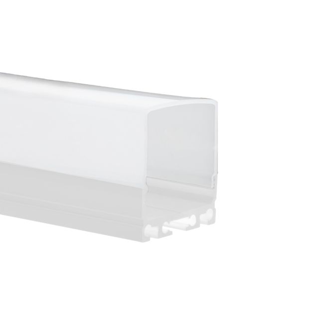 Profi LED Aufbauprofil Mini 24 flach weiss, 2M inkl. hoher milchiger Abdeckung