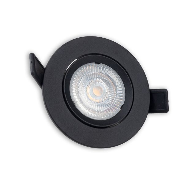 LED Einbauleuchte Flat68, Alu schwarz, 9W, rund, 3000K, DALI dimmbar