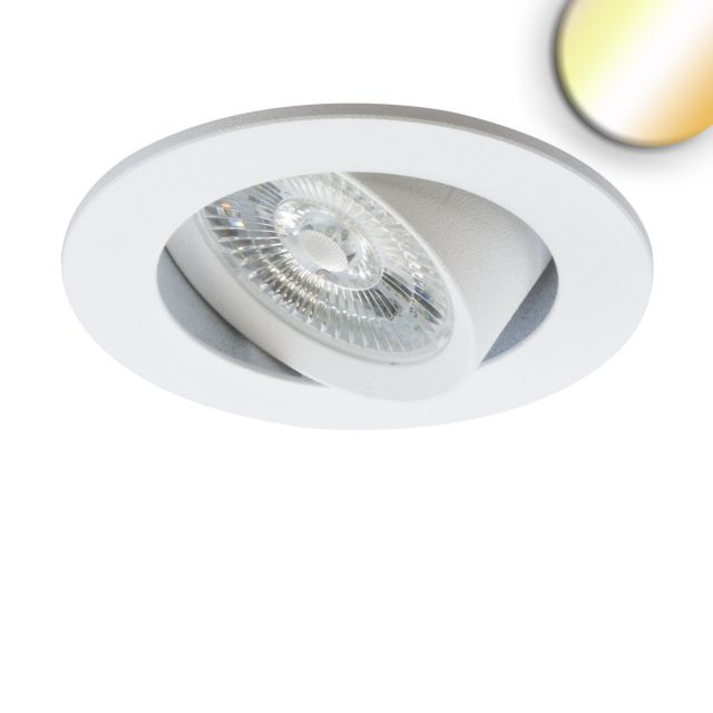 LED Einbauleuchte Flat68, Alu weiß, 6W/6W 24V/DC, rund, weißdynamisch