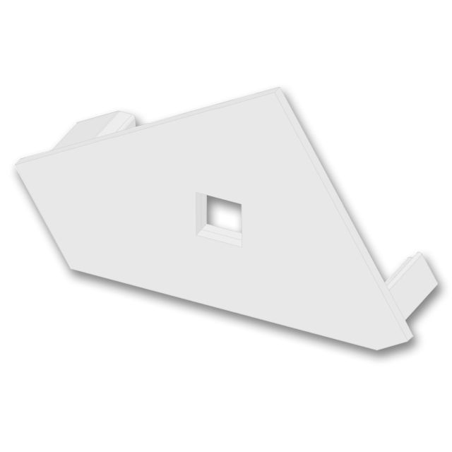 Endkappe EC111L weiß, links, mit Kabeldurchführung, für Eckprofil ANGLE18, 1 STK