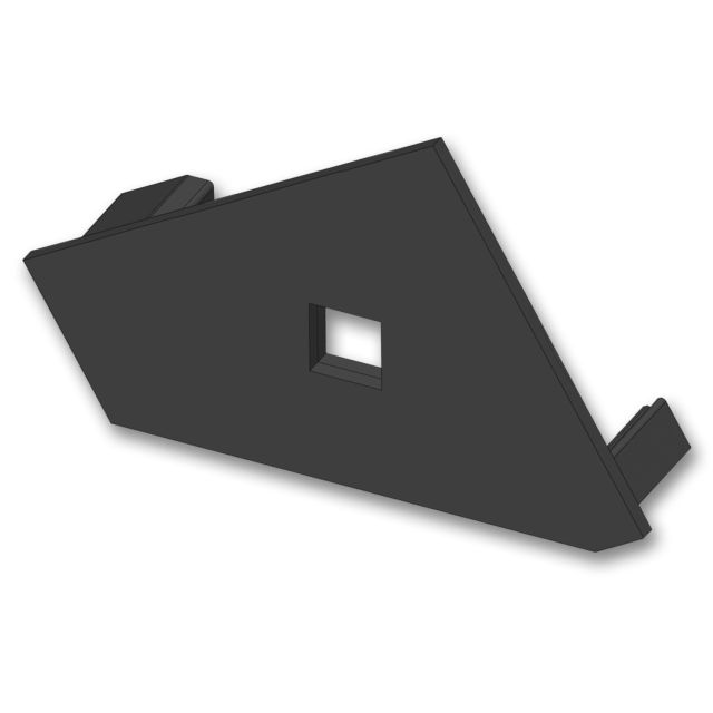 Endkappe EC111L schwarz, links, mit Kabeldurchführung für Eckprofil ANGLE18, 1 STK
