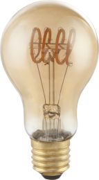 DUBAN LED Leuchtmittel messing, Glas amber, E27 Edison LED Filament, AGL Form,, D:60, H:113, inkl. 1