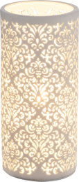 CENDRES Tischleuchte Porzellan weiß matt, Kabel 1,8 m, Schalter, D:110, H:240, e