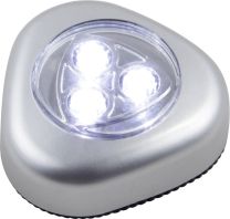 Drücklicht Kunststoff silber metallic, 3x LED, 31909