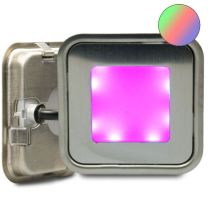 LED Bodenstrahler "EASY-LIGHT-OUT", quadr., IP67, Edelstahl, RGB