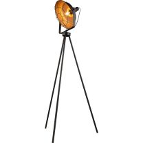 RUBY Stehleuchte Metall schwarz kupfer, Schirm mit Käfig, Kabel 3,3m, SchirmDM: 36 cm, Schalter, BxH