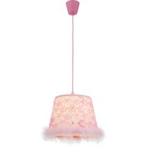 TARSO Hängeleuchte Kunststoff pink, Textil pink, D:300, H:1200, exkl. 1xE27 60W
