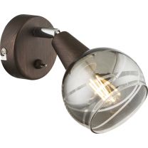 ISLA LED Strahler Metall bronzefarben, Glas rauch klar, inkl. 10585 LED LM, Schalter, BxH:97x150, AL