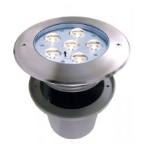 LED Bodeneinbaustrahler IP67 asymmetrisch, 6x2W, 45°, 230V/AC, warmweiß