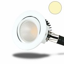 LED Einbaustrahler COB 68, weiß, 8W, rund, warmweiß