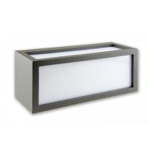 LED Wandleuchte Cube-2 in Anthrazit, IP54, E27, max 18W