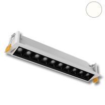 LED Deckeneinbauleuchte Linear Reflektor weiß/schwarz, 20W, neutralweiß, schwenk