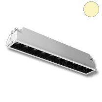 LED Deckeneinbauleuchte Linear Reflektor weiß/schwarz , dimmbar, 20W, warmweiß