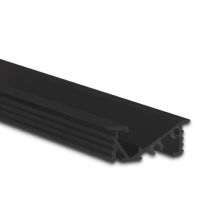 LED Einbau Möbelprofil D6  Aluminium schwarz RAL 9005, 200cm
