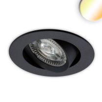 LED Design Einbauleuchte FLAT68 flach, rund, schwarz matt, 9W, Dim2Warm 1800-2800k