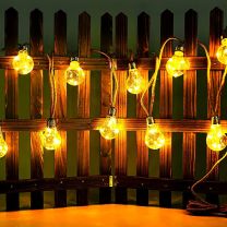 Solar-Lichterkette Kunststoff amber, braun, Druckschalter