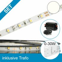 LED Streifen 5M SET STD-Flexband neutralweiss + 30W Trafo + Controller