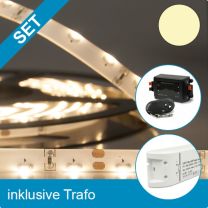 LED Streifen 5M SET Silikon-Sideled-Flexband warmweiss + 75W Trafo + Controller