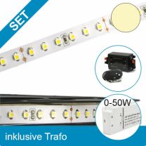 LED Streifen 5M SET STD-Flexband warmweiss + 50W Trafo + Controller