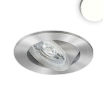 LED Einbaustrahler Flat68 Plug&PlayF, Nickel gebürstet, rund, 8W, warmweiss