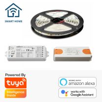 LED SMART HOME Streifen 5M SET, warmweiss, 12V, 9,6W/m inkl. Trafo + WIFI TUYA Controller