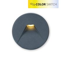 LED Treppenbeleuchtung Farbe einstellbar, rund, schwarz, R2, 230V, 3W, IP44 inkl. Einputzdose