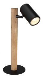 Tischleuchte Holz dunkelbraun, 1x GU10 LED