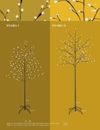 VIRIDIS II Außenleuchte LED Baum Metall schwarz braun, Kunststoffkristalle klar,