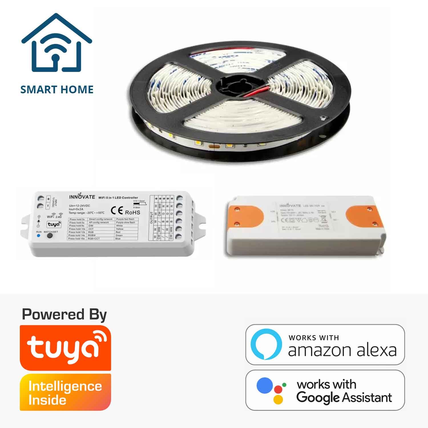 LED Universum 1m Comfort LED Streifen Warmweiß – 60 LED/m, IP65, Inkl. Netzteil Für Wohnzimmer, Balkon & Mehr