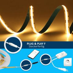 LED PLUG&PLAY-F COB Streifen Set-2M, 10W/M, warmweiß steckerfertig