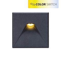LED Treppenbeleuchtung Farbe einstellbar, eckig, schwarz, E2,230V, 3W, IP44 inkl. Einputzdose